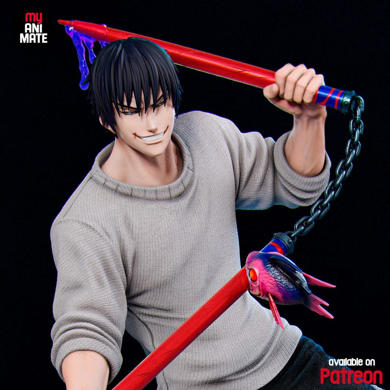Toji Fushiguro Jujutsu Kaisen Resin Figur - 1/8 1/6 Fan Art Statue | Sammler Geschenk Bild 1