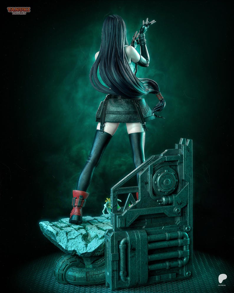 Tifa Lockhart — FF VII / Figura de resina a escala 1/8 o 1/6 / Sin pintar o pintada a mano / Arte de fans impreso en 3D / Regalo de coleccionista imagen 5