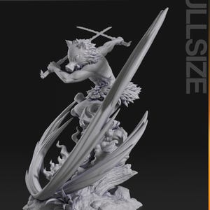 Inosuke Hashibira — Demon Slayer | 1/8 1/6 Scale Resin Figure | Unpainted or Hand-Painted | 3D Printed Fan Art | Collector Gift image 7