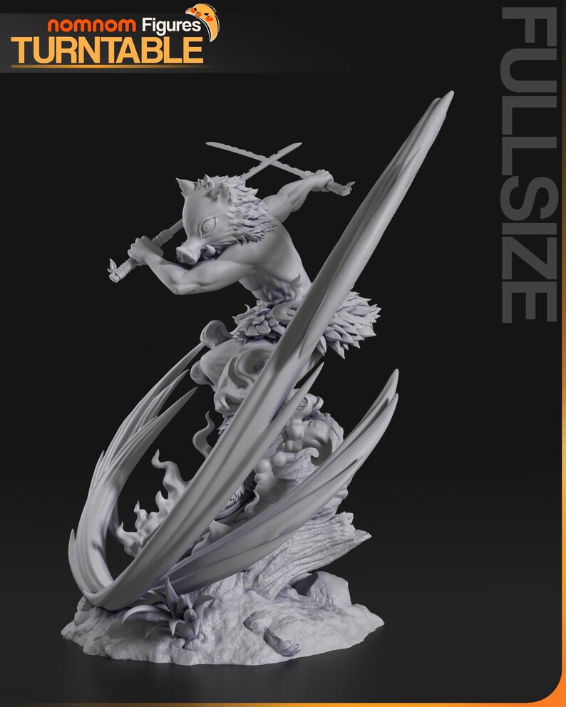 Inosuke Hashibira — Demon Slayer | 1/8 1/6 Scale Resin Figure | Unpainted or Hand-Painted | 3D Printed Fan Art | Collector Gift image 7