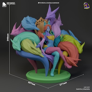 Ahri — League of Legends | 1/8 1/6 Scale Resin Figure | Unpainted or Hand-Painted | 3D Printed Fan Art | Collector Gift image 1