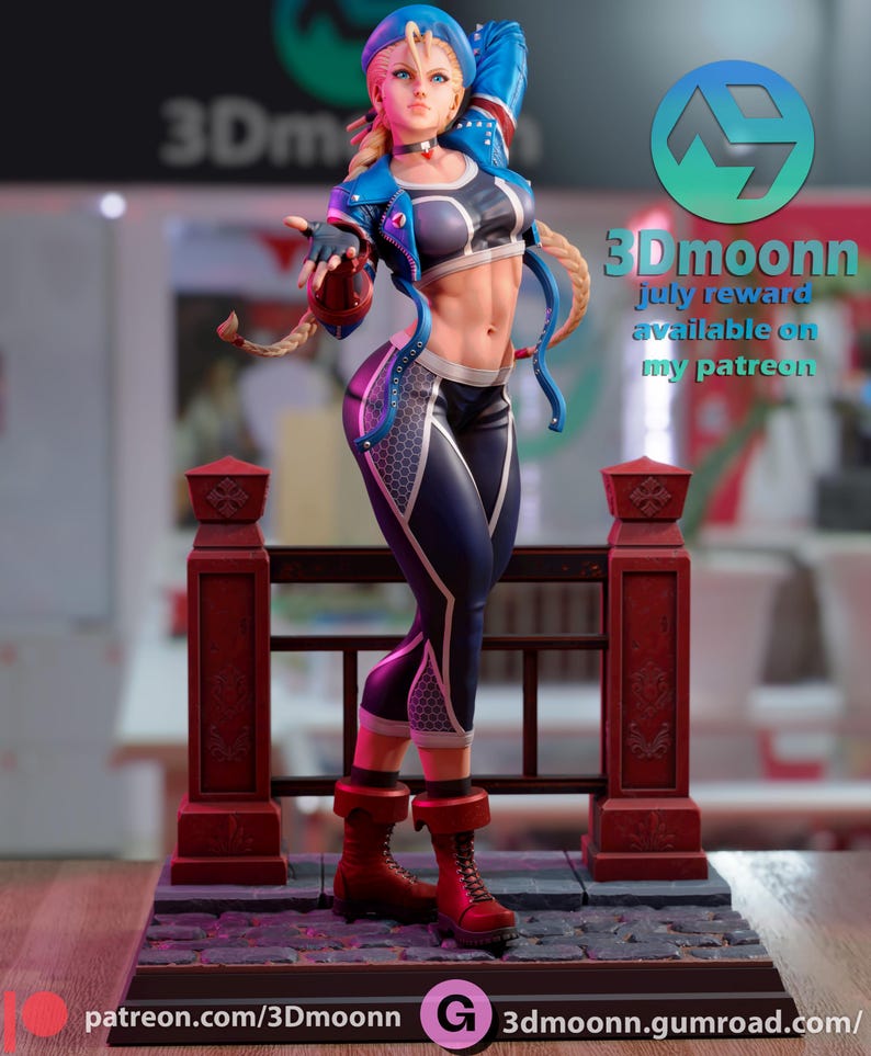 Cammy Street Fighter Resin Figure – 1/8 1/6 Scale 3D Printed Fan Art Statue | Collector Gift image 2