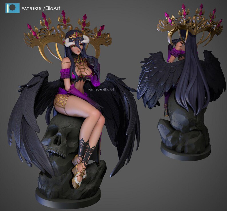 Albedo — Overlord | 1/8 1/6 Scale Resin Figure | Unpainted or Hand-Painted | 3D Printed Fan Art | Collector Gift image 2