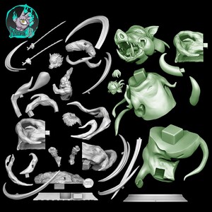 Inosuke Hashibira — Pourfendeur de démons | Figurine en résine à l'échelle 1/8 1/6 | Non peint ou peint à la main | Fan art imprimé en 3D | Cadeau de collection image 6
