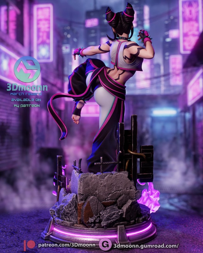 Juri Street Fighter Harzfigur - 1/8 1/6 3D gedruckte Fan Art Statue | Sammler Geschenk Bild 2