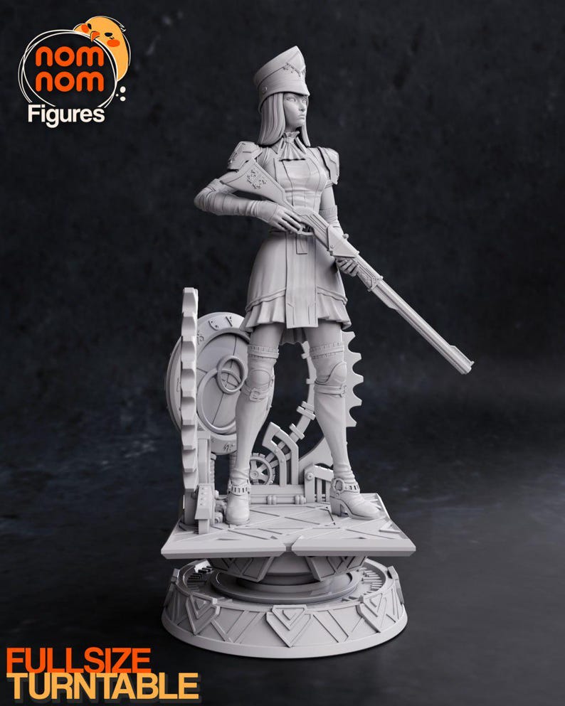Figura de resina de Caitlyn Arcane de League of Legends – Escala 1/8 1/6 Estatua de fan art / Regalo de coleccionista imagen 3