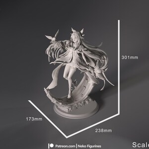 Columbina Genshin Impact Resin Figure, 1/8 1/6 Scale Resin Statue, Unpainted Garage Kit or Hand Painted, 3D Printed Collectible image 8