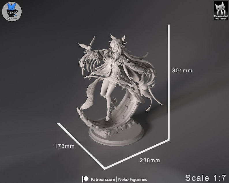 Columbina Genshin Impact Resin Figure, 1/8 1/6 Scale Resin Statue, Unpainted Garage Kit or Hand Painted, 3D Printed Collectible image 8