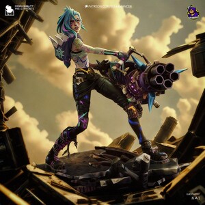 Jinx — League of Legends | 1/8 bis 1/6 Harz Figur | Unbemalt oder Handbemalt | 3D gedruckte Fan Art | Sammler Geschenk Bild 10