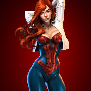 Mary Jane — Marvel | 1/8 1/6 Scale Resin Figure | 3D Printed Fan Art | Unpainted Garage Kit | Collector Statue | Collector Gift image 3