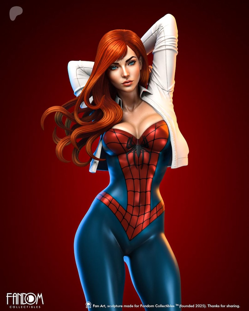 Mary Jane — Marvel | 1/8 1/6 Scale Resin Figure | 3D Printed Fan Art | Unpainted Garage Kit | Collector Statue | Collector Gift image 3