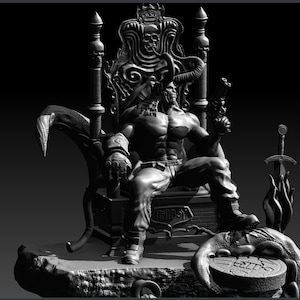 Hellboy Resin Figure – 1/8 1/6 Scale 3D Printed Fan Art Statue | Collector Gift image 3