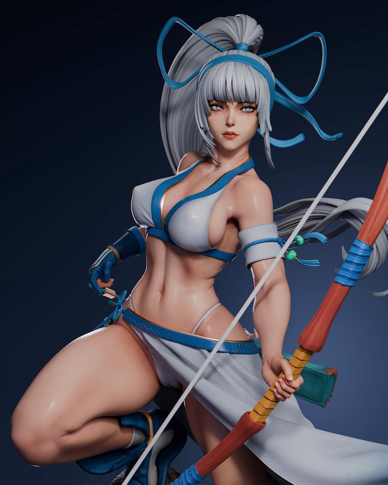 Mina Majikina Samurai Shodown Harz Figur - 1/8 1/6 3D Gedrucktes Fan Art Kit | Sammler Geschenk Bild 1