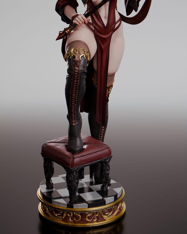 Queen of Hearts Resin Figure – Alice in Wonderland Fan Art Statue (1/8 1/6 Scale) | Collector Gift image 7