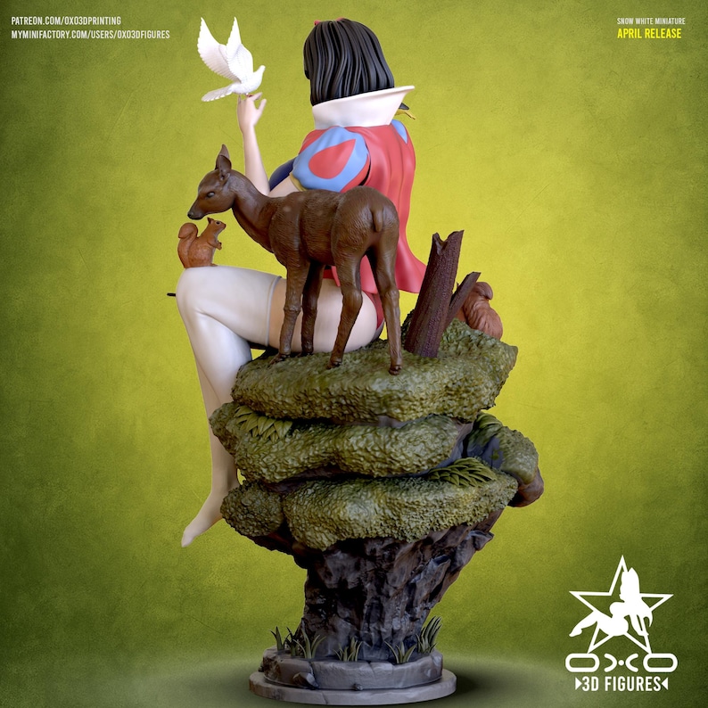 Snow White | 1/8 1/6 Scale Resin Figure | Unpainted or Hand-Painted | 3D Printed Fan Art | Collector Gift image 4