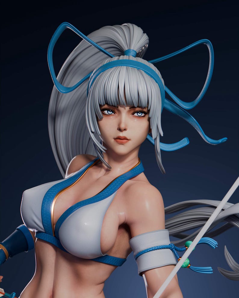 Mina Majikina Samurai Shodown Harz Figur - 1/8 1/6 3D Gedrucktes Fan Art Kit | Sammler Geschenk Bild 6