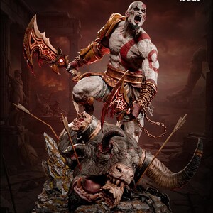 Figura de resina de Kratos de God of War – Escala 1/8 1/6 Estatua de fan art impresa en 3D / Regalo de coleccionista imagen 2
