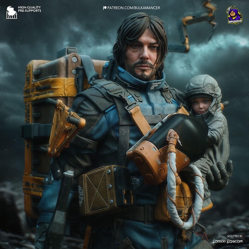 Sam Porter Bridges — Death Stranding | 1/8 1/6 Scale Resin Figure | 3D Printed Fan Art | Unpainted Garage Kit | Collector Statue Gift image 1
