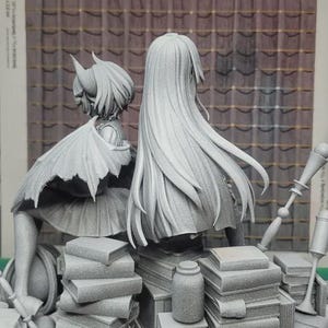Anne en Grea Diorama — Granblue Fantasy | Harsfiguur schaal 1/8 1/6 | Ongeverfd of handgeschilderd | 3D-geprinte fanart | Verzamelaarscadeau afbeelding 5