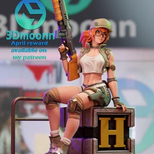 Fio Metal Slug Resin Figure – 1/8 1/6 Scale 3D Printed Fan Art Statue | Collector Gift image 4