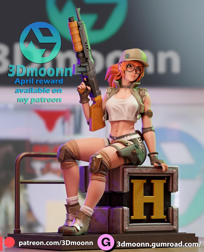 Fio Metal Slug Resin Figure – 1/8 1/6 Scale 3D Printed Fan Art Statue | Collector Gift image 4