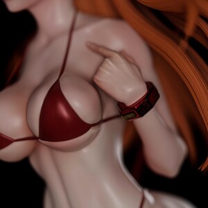 Asuka Langley — Neon Genesis Evangelion | 1/8 1/6 Scale Resin Figure | 3D Printed Fan Art | Unpainted Garage Kit | Collector Statue Gift image 6