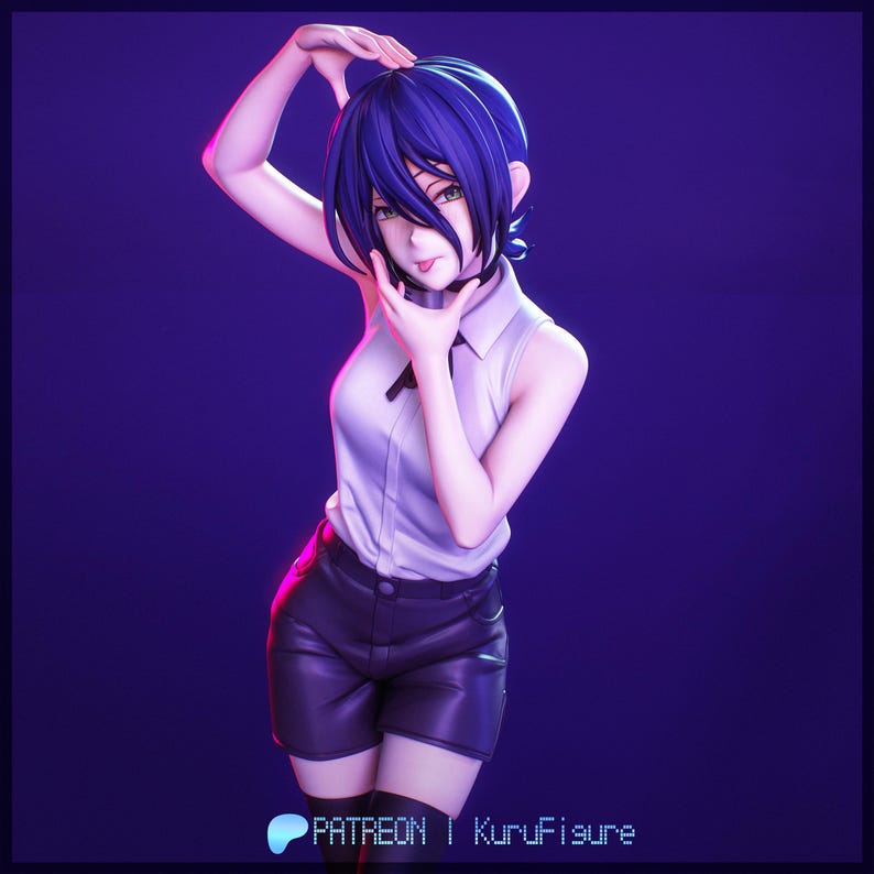 Reze Chainsaw Man Resin Figure – 1/8 1/6 Scale 3D Printed Fan Art Statue | Collector Gift image 4