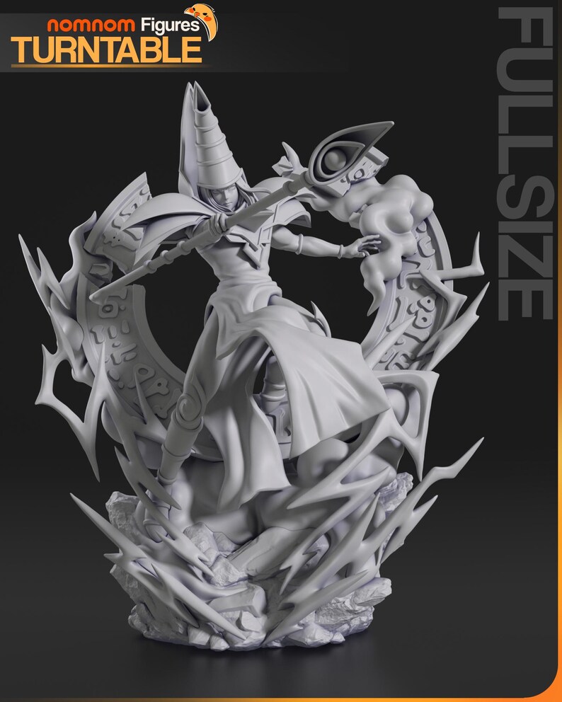 Dark Magician — Yu Gi Oh | 1/8 1/6 Scale Resin Figure | Unpainted or Hand-Painted | 3D Printed Fan Art | Collector Gift image 4