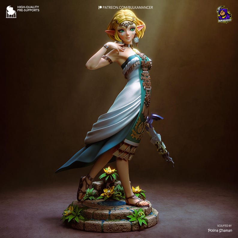 Princess Zelda — Zelda Tears of the Kingdom | 1/8 1/6 Scale Resin Figure | Unpainted or Hand-Painted | 3D Printed Fan Art | Collector Gift image 2