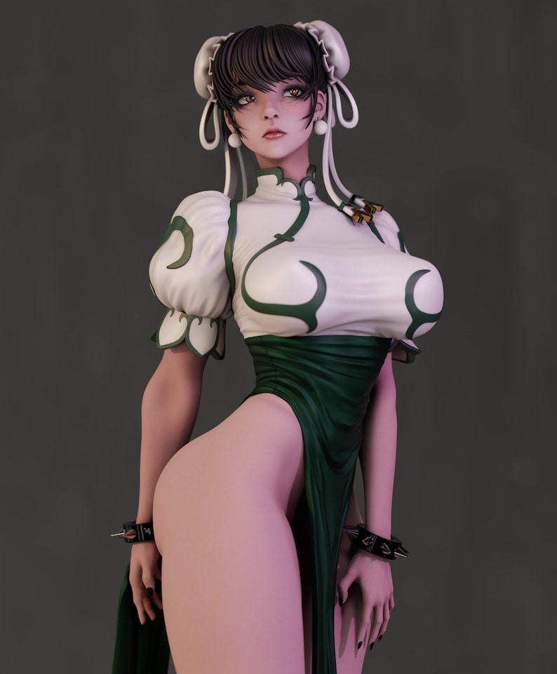Chun-Li Street Fighter Resin Figure – 1/8 1/6 Scale 3D Printed Fan Art Statue | Collector Gift image 3