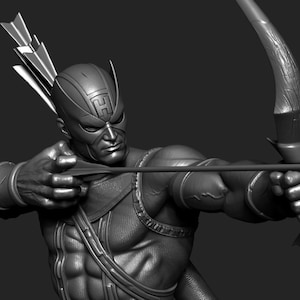 Hawkeye — Marvel | 1/8 1/6 Scale Resin Figure | 3D Printed Fan Art | Unpainted Garage Kit | Collector Statue | Collector Gift image 4
