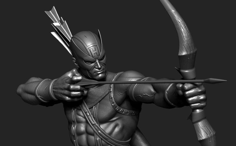 Hawkeye — Marvel | 1/8 1/6 Scale Resin Figure | 3D Printed Fan Art | Unpainted Garage Kit | Collector Statue | Collector Gift image 4