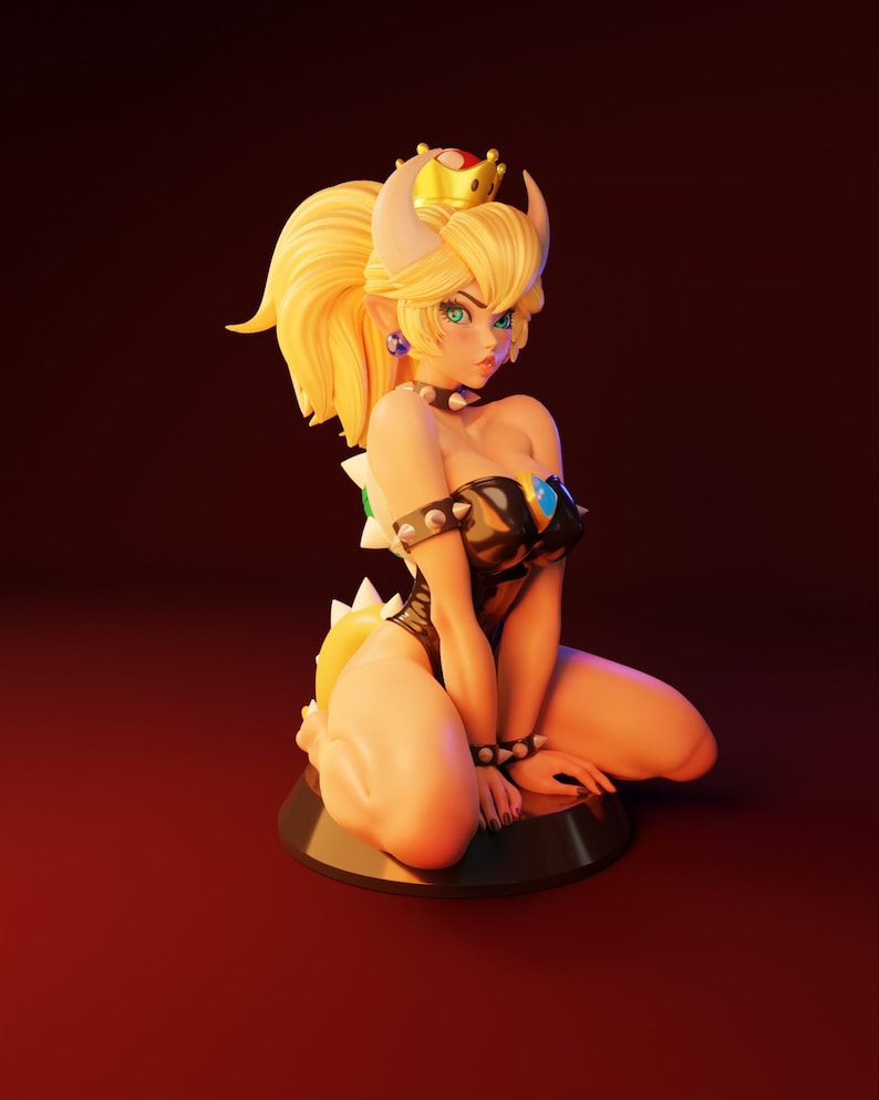 Bowsette Super Mario Resin Figure – 1/8 1/6 Scale 3D Printed Fan Art Statue | Collector Gift image 5