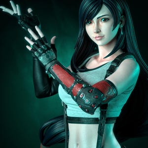 Tifa Lockhart — FF VII | 1/8 1/6 Scale Resin Figure | Unpainted or Hand-Painted | 3D Printed Fan Art | Collector Gift