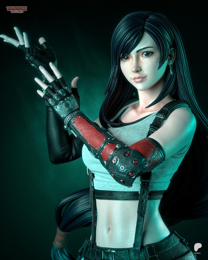 Tifa Lockhart — FF VII / Figura de resina a escala 1/8 o 1/6 / Sin pintar o pintada a mano / Arte de fans impreso en 3D / Regalo de coleccionista imagen 1