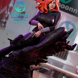 Black Widow — Marvel Comics | 1/8 1/6 Scale Resin Figure | 3D Printed Fan Art | Unpainted Garage Kit | Collector Statue | Collector Gift image 3