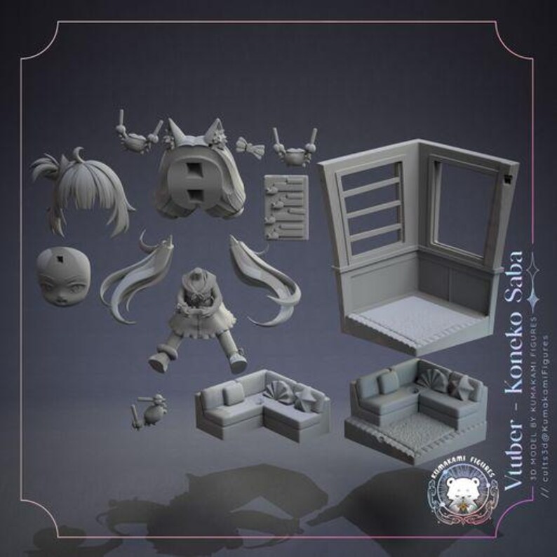 Dream Bundle — Mixed (Kumakami) | 1/8 1/6 Scale Resin Figure | Unpainted or Hand-Painted | 3D Printed Fan Art | Collector Gift image 4