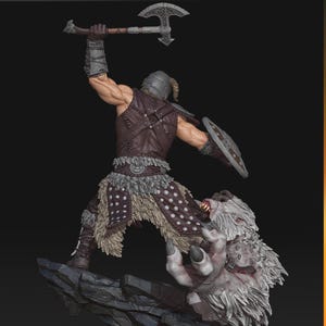 Skyrim Dragonborn Resin Figure – 1/8 1/6 Scale 3D Printed Fan Art Statue | Collector Gift image 6