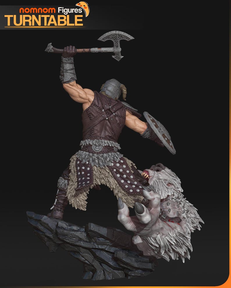 Skyrim Dragonborn Resin Figure – 1/8 1/6 Scale 3D Printed Fan Art Statue | Collector Gift image 6