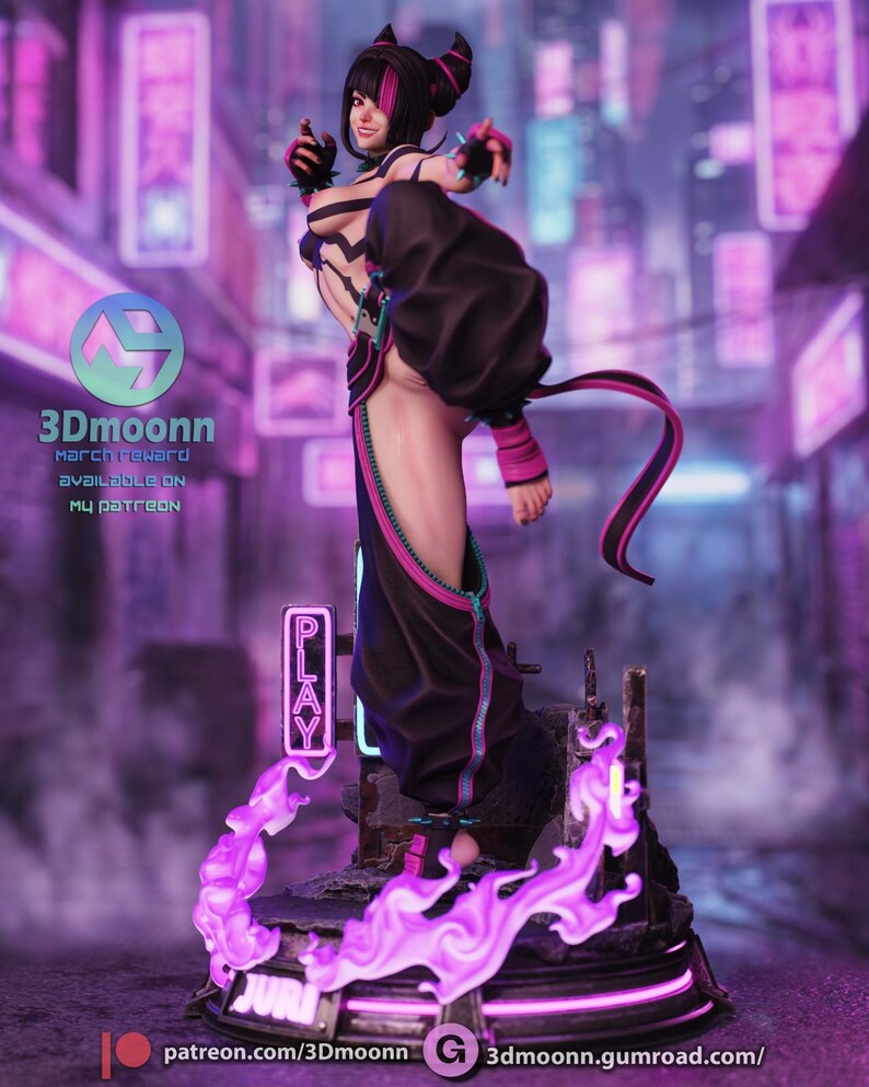 Juri Street Fighter Harzfigur - 1/8 1/6 3D gedruckte Fan Art Statue | Sammler Geschenk Bild 7