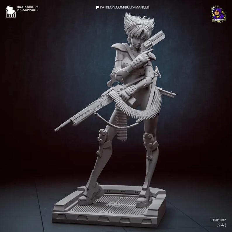 Konoko — Oni / Figura de resina a escala 1/8 y 1/6 / Sin pintar o pintada a mano / Arte de fans impreso en 3D / Regalo de coleccionista imagen 9