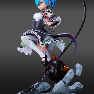 Statua in resina di Rem da Re:Zero – Scala 1/8 1/6, stampata in 3D, ispirata a un'opera d'arte realizzata da un fan / Regalo per collezionisti immagine 2
