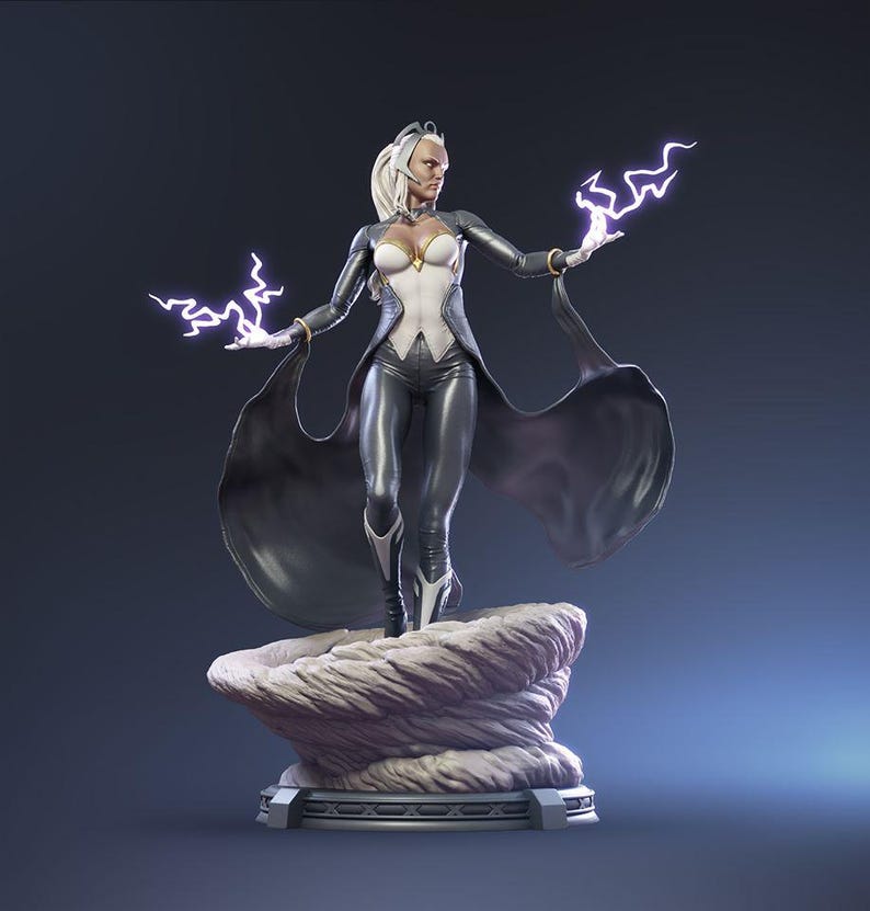 Storm X-Men 3D Printed Resin Figure – 1/8 1/6 Scale Unpainted Fan Art Statue | Collector Gift image 1