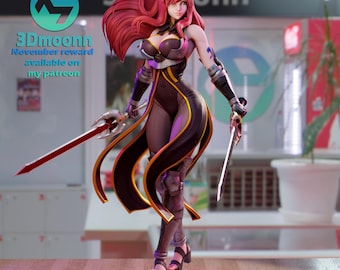 Figura de Erza Scarlet de Fairy Tail (anime), estatua de resina a escala 1/8 o 1/6, kit de montaje sin pintar o pintada a mano, coleccionable impresa en 3D.