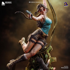 Lara Croft Tomb Raider Resinfigur – Skala 1/8 1/6 3D-tryckt fankonststaty | Samlargåva bild 1
