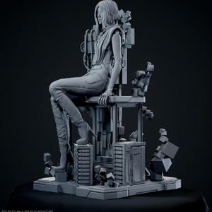 Songbird Cyberpunk | 1/8 1/6 Scale Resin Figure | Unpainted or Hand-Painted | 3D Printed Fan Art | Collector Gift image 1