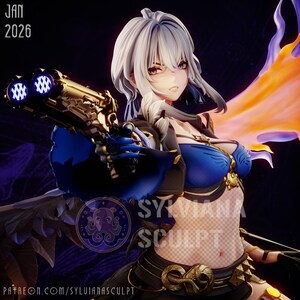Figura de resina de Sylviana de Las Olas Borrascosas – Escala 1/8 1/6 Estatua de fan art impresa en 3D / Regalo de coleccionista imagen 2