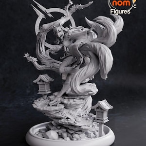 Ahri League of Legends en résine - Statue de fan art imprimée en 3D à l'échelle 1/8 1/6 | Cadeau de collection image 8