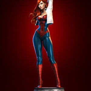 Mary Jane — Marvel | 1/8 1/6 Scale Resin Figure | 3D Printed Fan Art | Unpainted Garage Kit | Collector Statue | Collector Gift image 5