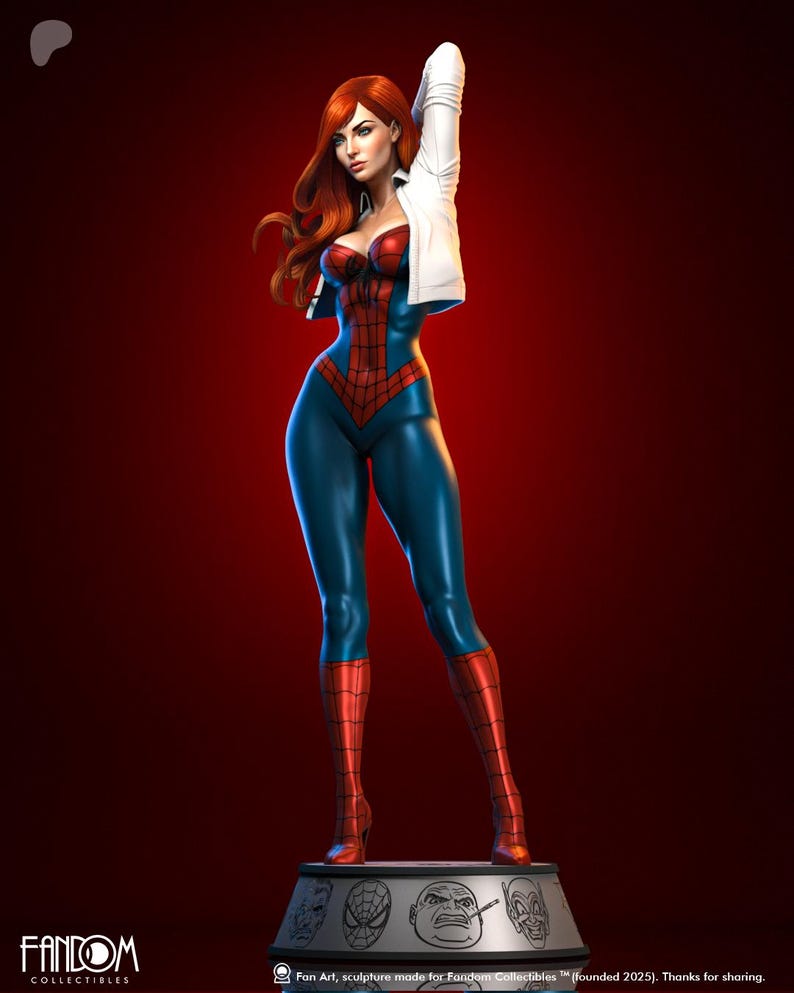 Mary Jane — Marvel | 1/8 1/6 Scale Resin Figure | 3D Printed Fan Art | Unpainted Garage Kit | Collector Statue | Collector Gift image 5